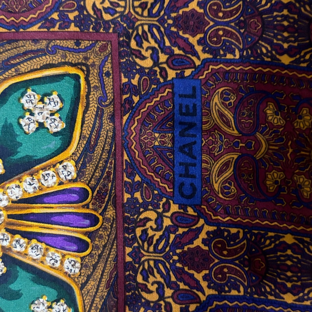 Chanel Silk Scarf Jewel Tone Design - Picture 6 of 10
